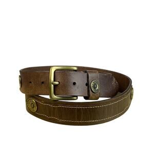 Remington Leather Belt Brown Shotgun Shell Accent Mens Size 42 Hunting